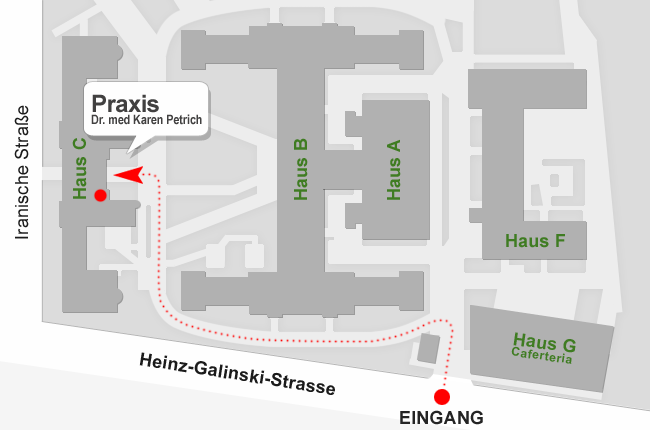 Lageplan des Jüdischen Krankenhauses Berlin